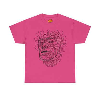 Human Face Line Drawing Portrait Graphic Art Tee Shirt