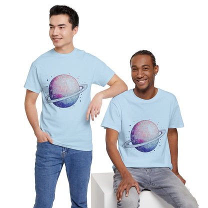 Space Art Ringed Planet Graphic Tee Shirt