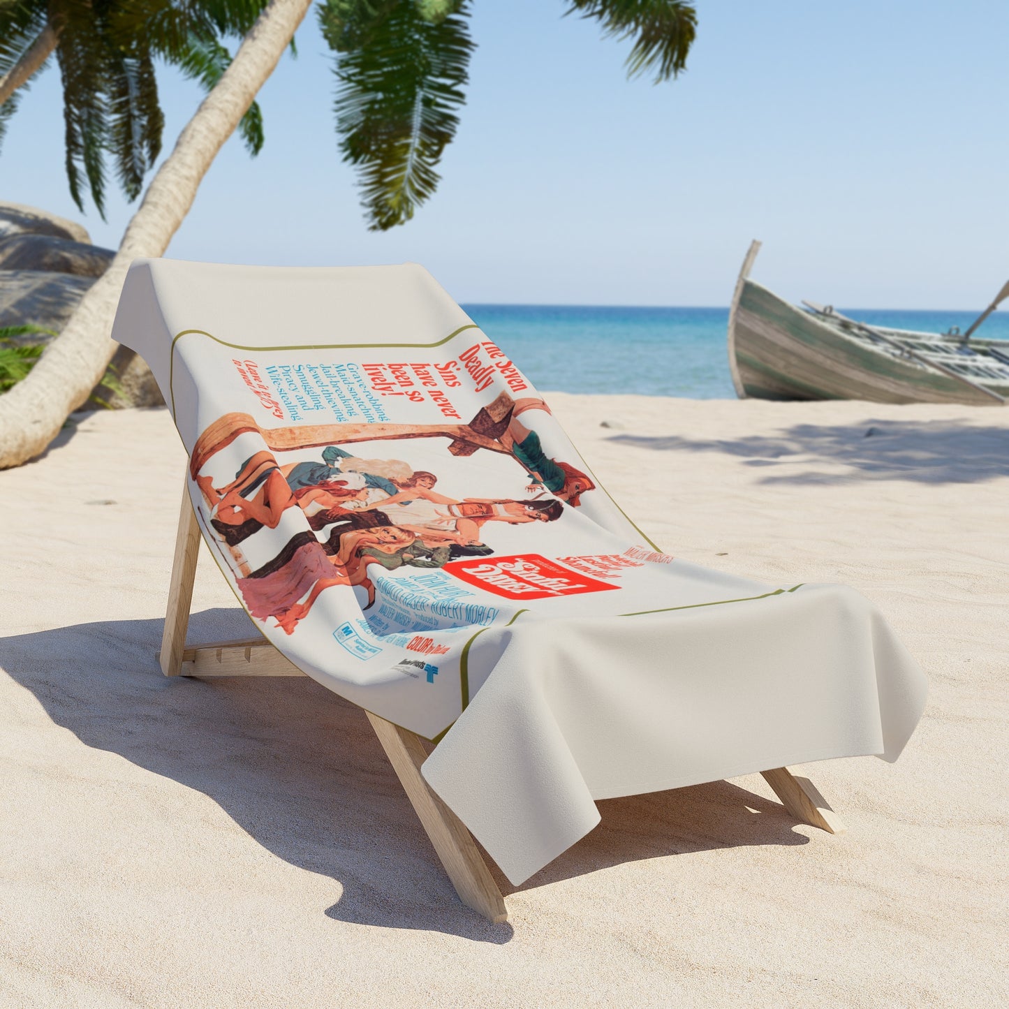 Sinful Davey Vintage Movie Poster Beach Towel | Retro Movie Art Towel