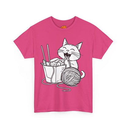 Happy Cat w/Noodles + Yarn Art Tee Shirt