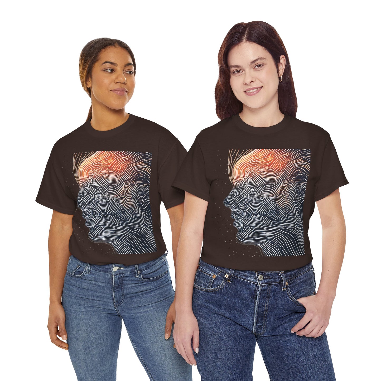 Line Drawing Face Graphic Art Tee Shirt *Multiple Colors*
