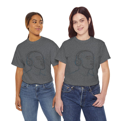 Line Drawing Portrait Graphic Music Art Tee Shirt