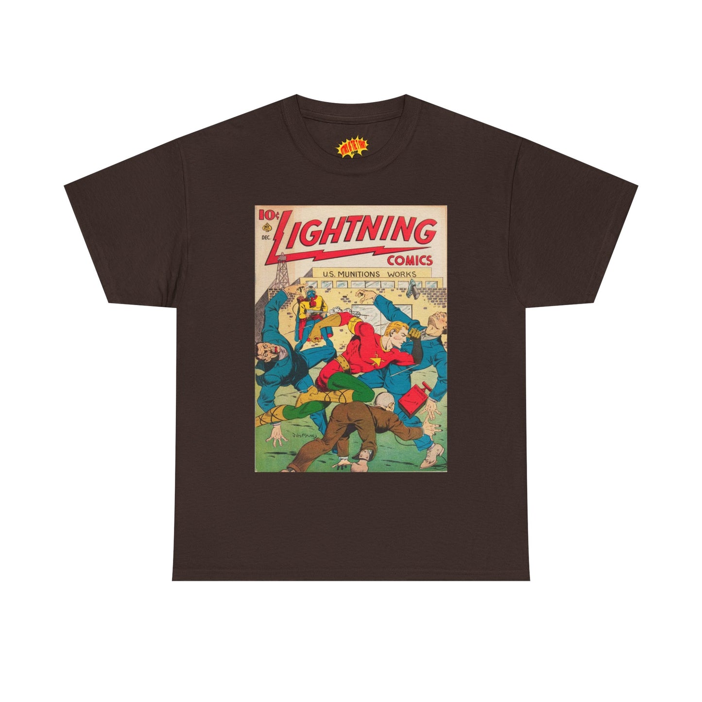Lightning Comics Dec. Comic Tee Shirt *Multiple Colors*