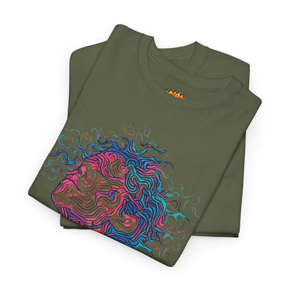 Line Drawing Multicolor Human Graphic Art Tee Shirt