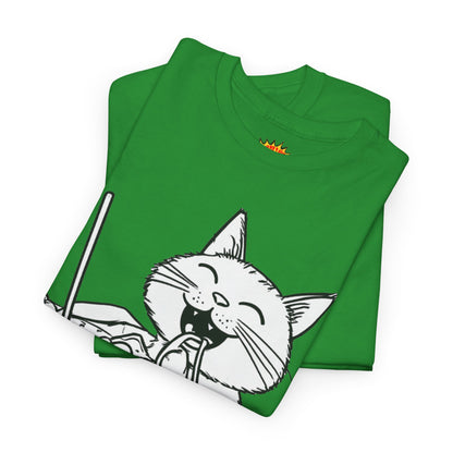 Happy Cat w/Noodles + Yarn Art Tee Shirt