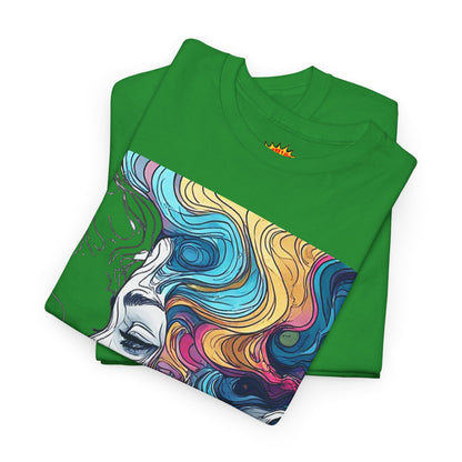 Face w/Color Hair Graphic Art Tee Shirt