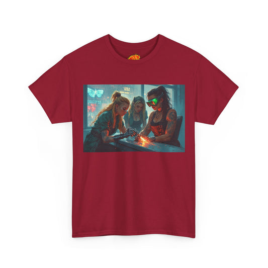 Cyberpunk Robot Repair Shop Scene T-Shirt *Multiple Colors*