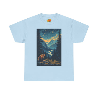 Grizzly Bear Mountain Valley Scene T-Shirt