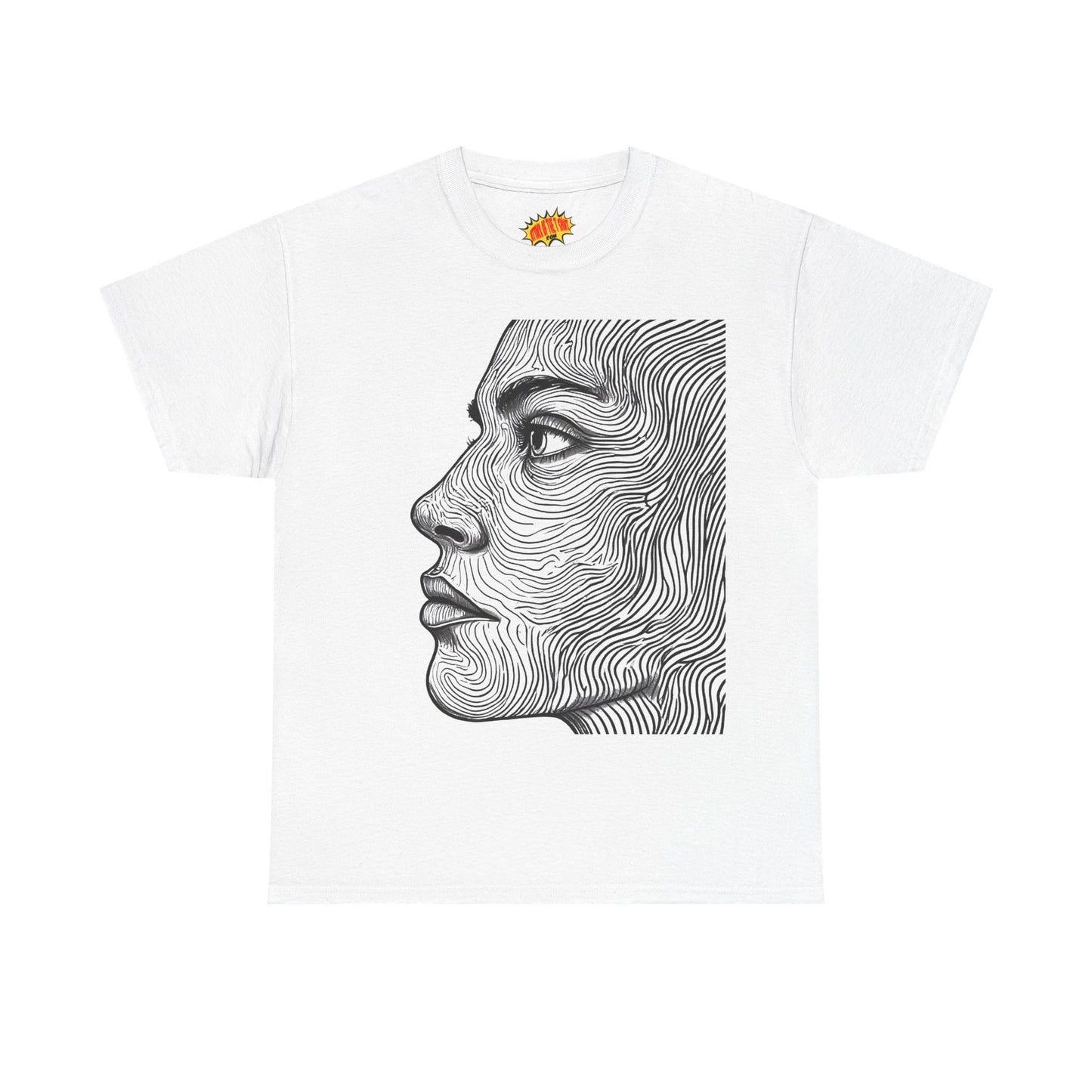 Human Face Profile Line Drawing Graphic Art Tee Shirt *Multiple Colors*