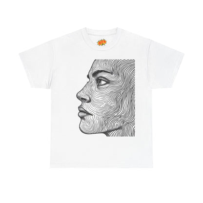 Human Face Profile Line Drawing Graphic Art Tee Shirt