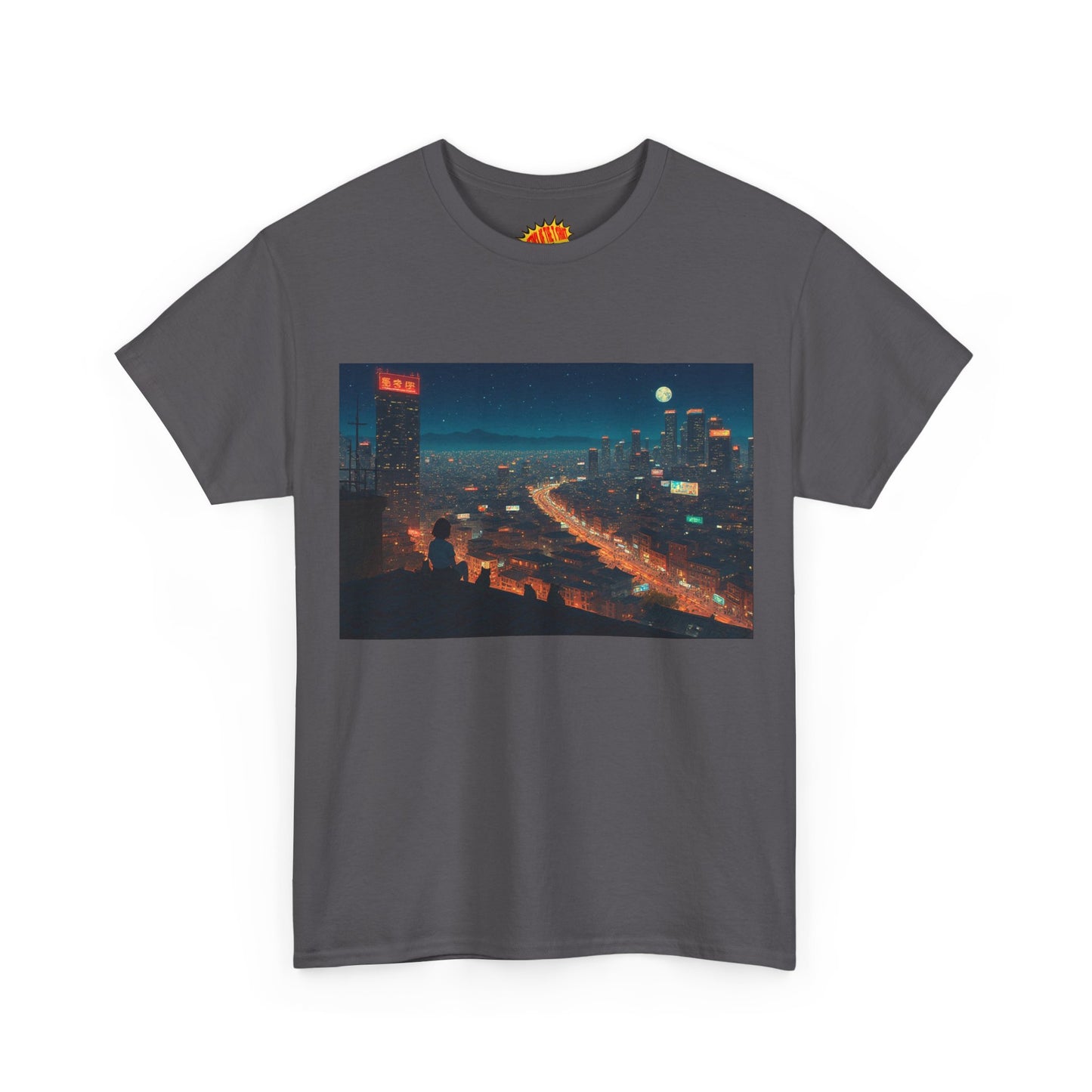 Anime Night Cityscape w/Cats T-Shirt *Multiple Colors*