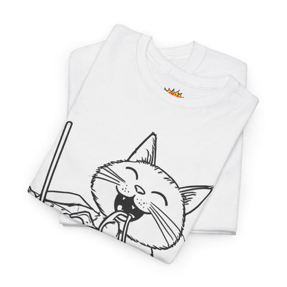 Happy Cat w/Noodles + Yarn Art Tee Shirt