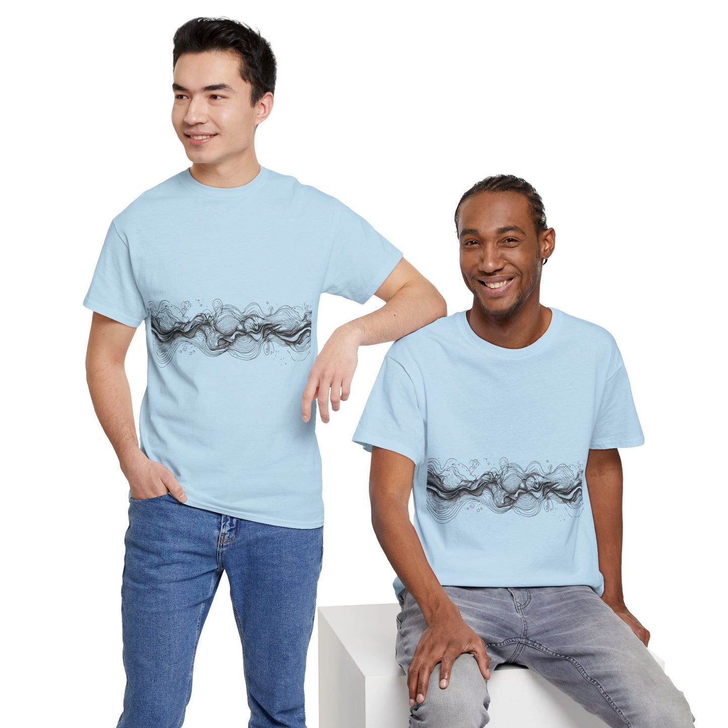 Line Drawing Graphic Art Tee Shirt *Multiple Colors*