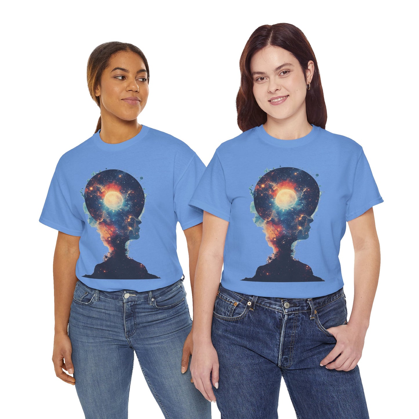 Abstract Galaxy Nebula Art w/Face Graphic Tee Shirt *Multiple Colors*