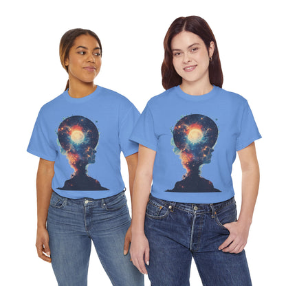 Abstract Galaxy Nebula Art w/Face Graphic Tee Shirt