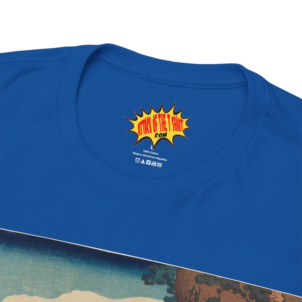 The Hanging-cloud Bridge by Katushika Hokusai - Heavy Cotton Tee *Dark Colors*