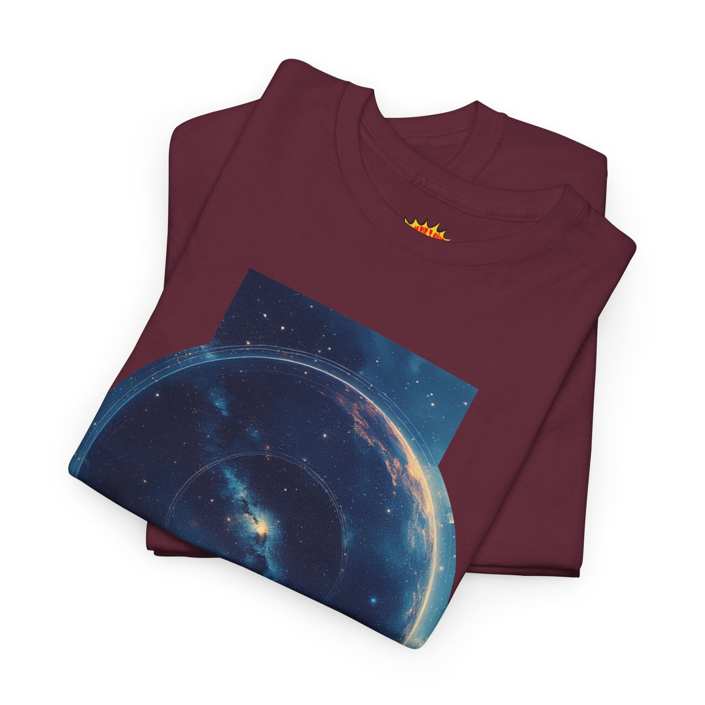 Round Galaxy Space Graphic Art Tee Shirt *Multiple Colors*