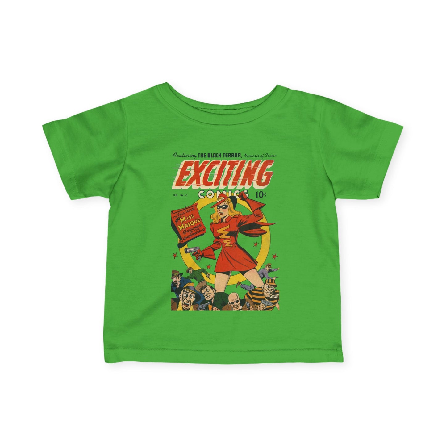 Exciting Comics #53 feat Miss Masque Infant Tee *Many Sizes/Colors Available*