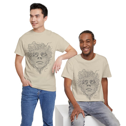 Human Face Line Drawing Graphic Art Tee Shirt