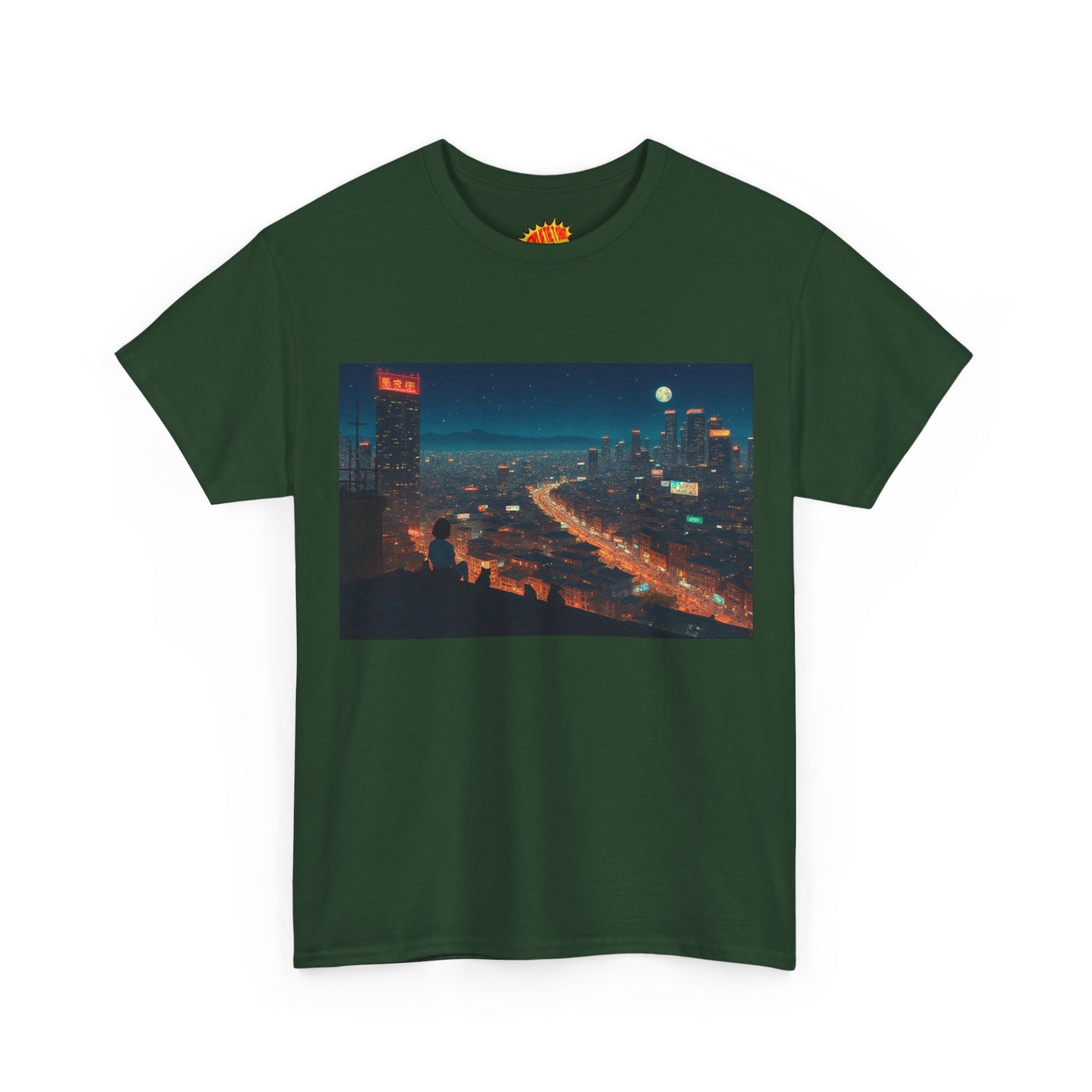 Anime Night Cityscape w/Cats T-Shirt *Multiple Colors*