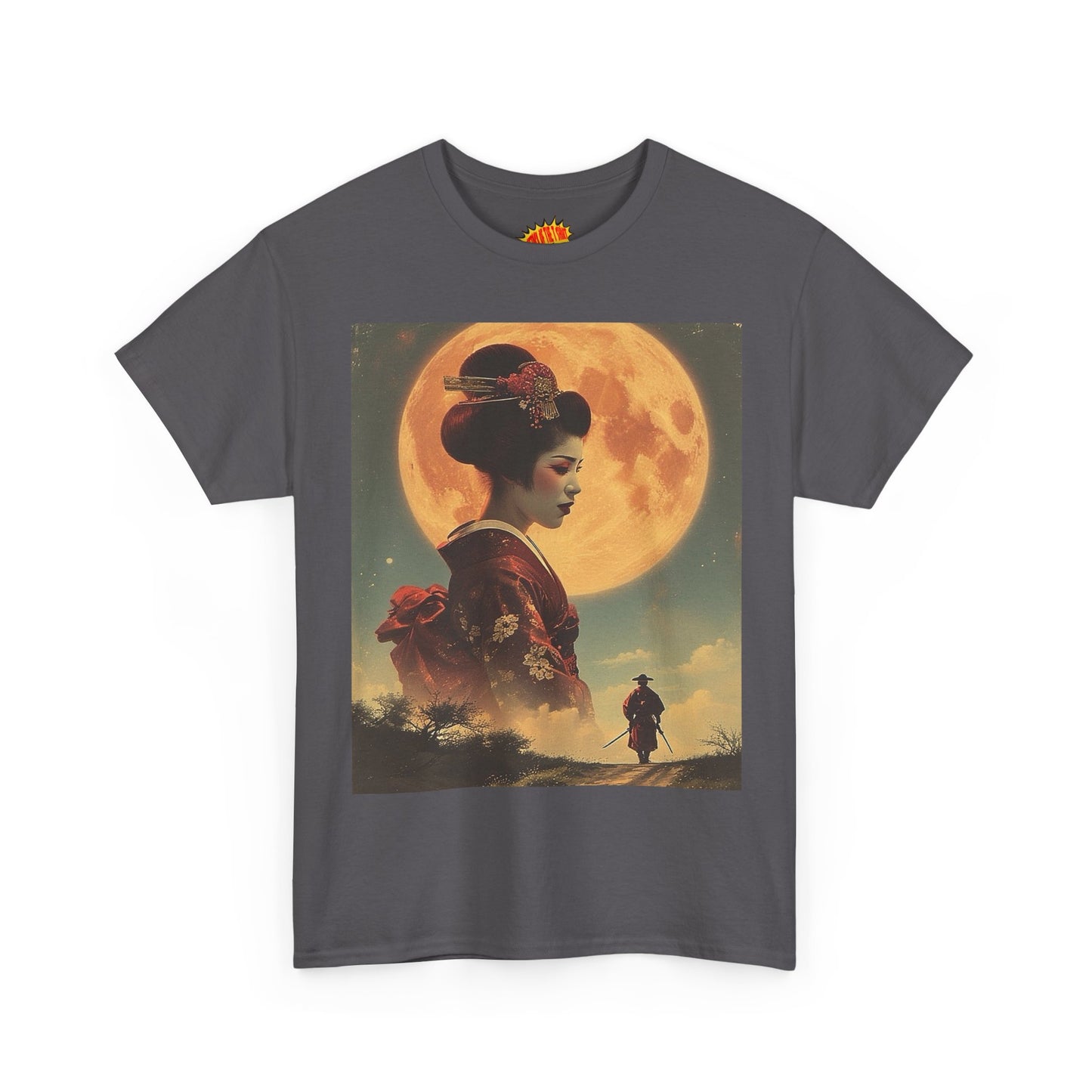 Geisha & Samurai w/Blood Moon T-Shirt *Multiple Colors*