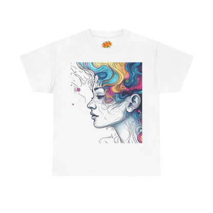 Face w/Color Hair Graphic Art Tee Shirt