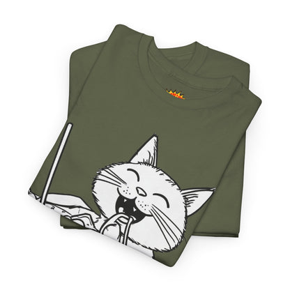 Happy Cat w/Noodles + Yarn Art Tee Shirt