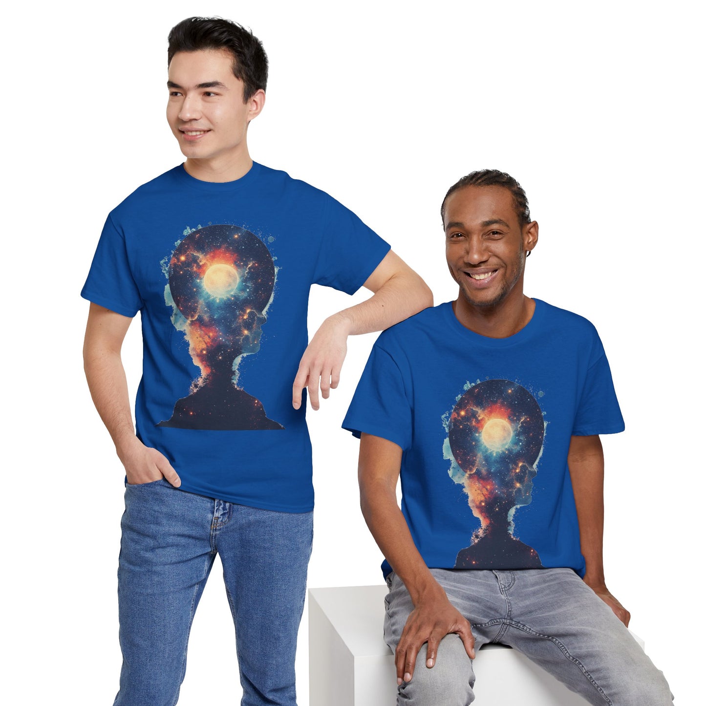 Abstract Galaxy Nebula Art w/Face Graphic Tee Shirt *Multiple Colors*