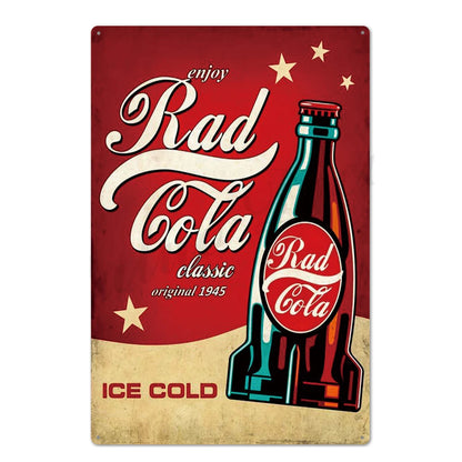 Retro Cola Metal Sign Bar Home Decor Wall Art Tin Poster Restaurant Painting 1