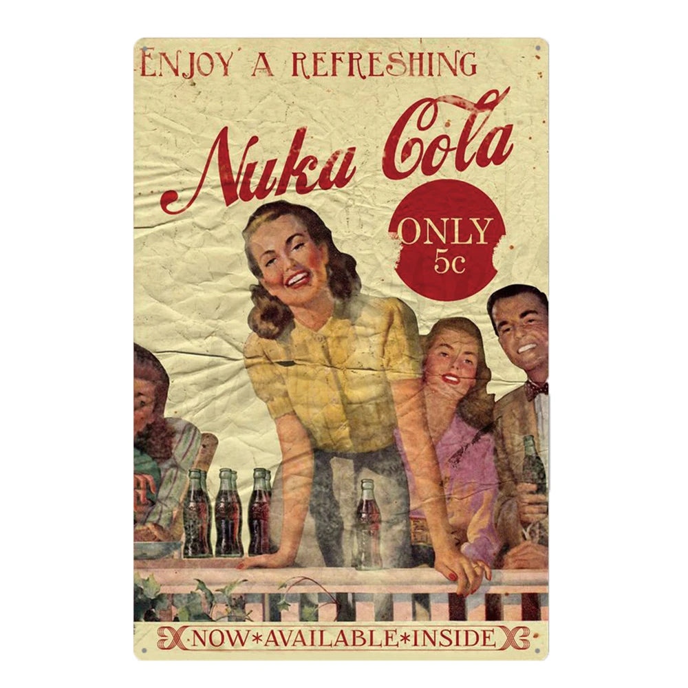 Retro Cola Metal Sign Bar Home Decor Wall Art Tin Poster Restaurant Painting 2
