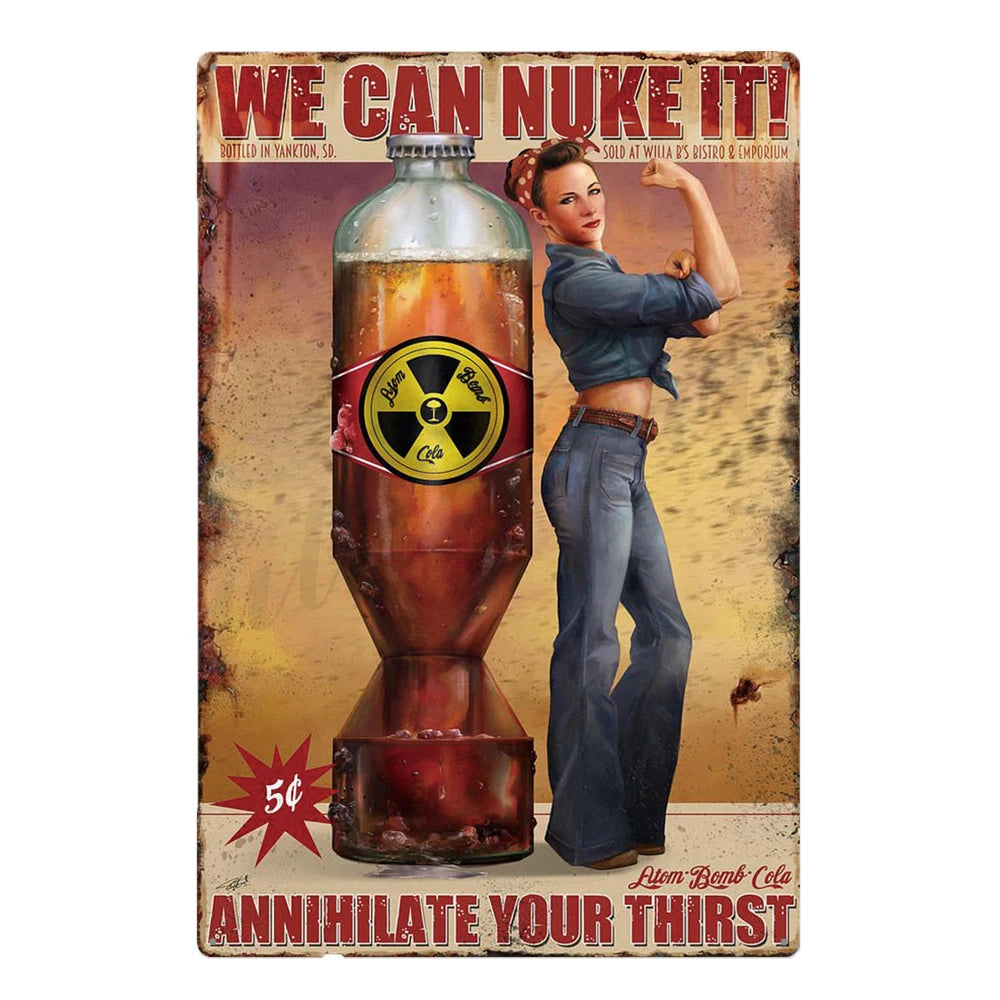 Retro Cola Metal Sign Bar Home Decor Wall Art Tin Poster Restaurant Painting 2