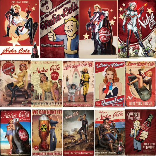 Retro Cola Metal Sign Bar Home Decor Wall Art Tin Poster Restaurant Painting 1