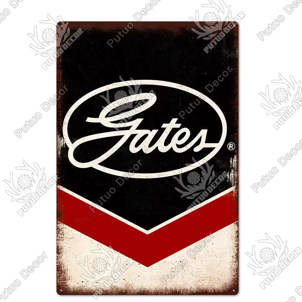 Vintage Tin Sign Car Tire Metal Sign Decorative Garage Bar Man Cave Wall Art 2