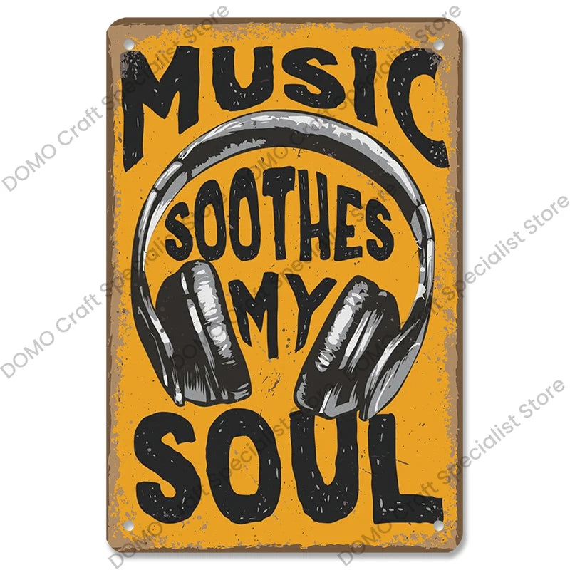 Retro Music Metal Signs Music Guitar Singer Vintage Metal Plate Wall Decor 3