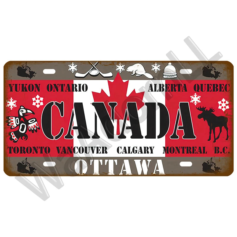 Vintage Metal Country Signs Flags Wall Art Home Decor Restaurant Bar Decor 1