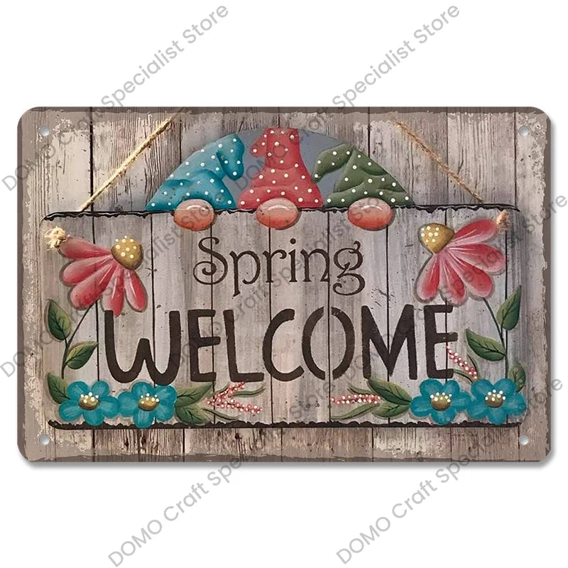 Vintage Metal Signs Flowers Birds Metal Wall Art Decor Home Garden Farm Beach 1