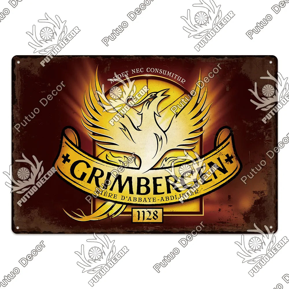 Belgian Beer Metal Signs Vintage Decorative Plaque Pub Bar Man Cave Wall Art 1