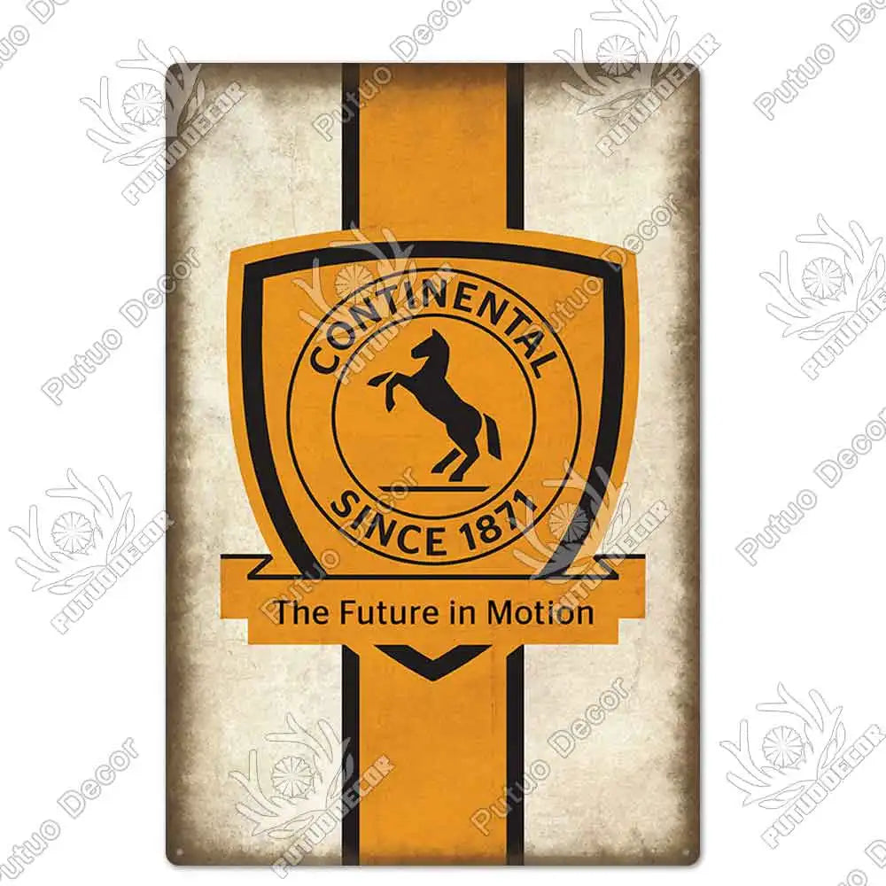 Vintage Tin Sign Car Tire Metal Sign Decorative Garage Bar Man Cave Wall Art 2