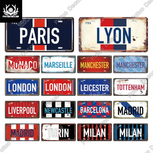 Metal Sign License Plate Vintage Tin Signs for Bar Pub Man Cave Club Wall Decor 1