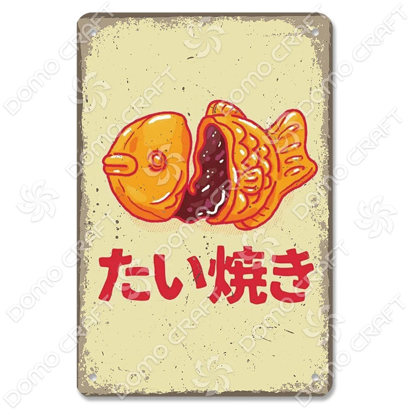 Japanese Foods Metal Sign Posters Vintage Ramen Beer Wall Art Bar Pub Kitchen 1