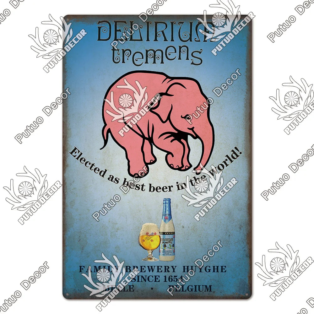 Belgian Beer Metal Signs Vintage Decorative Plaque Pub Bar Man Cave Wall Art 1