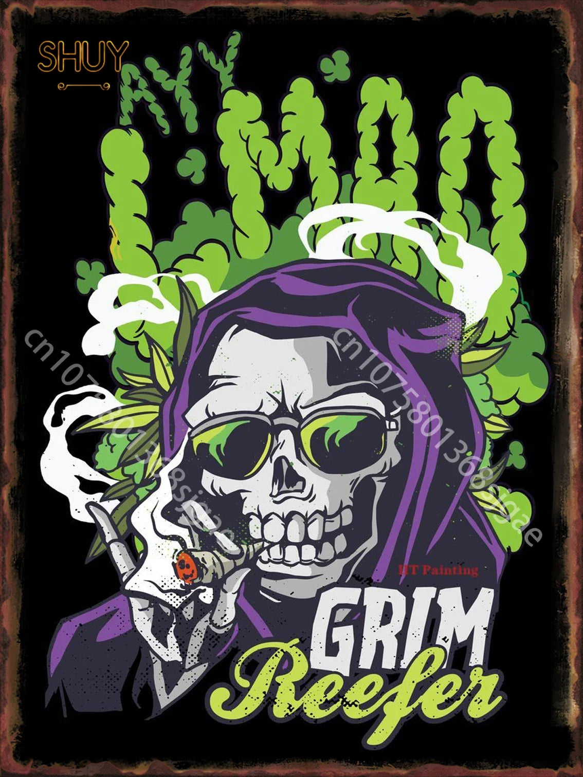 Alien Smoking Metal Signs Vintage Weed Posters Club Bar Wall Art Retro Decor 2