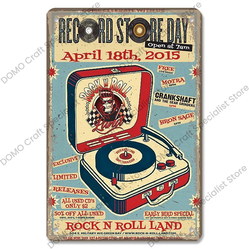 Retro Music Metal Signs Music Guitar Singer Vintage Metal Plate Wall Decor 3