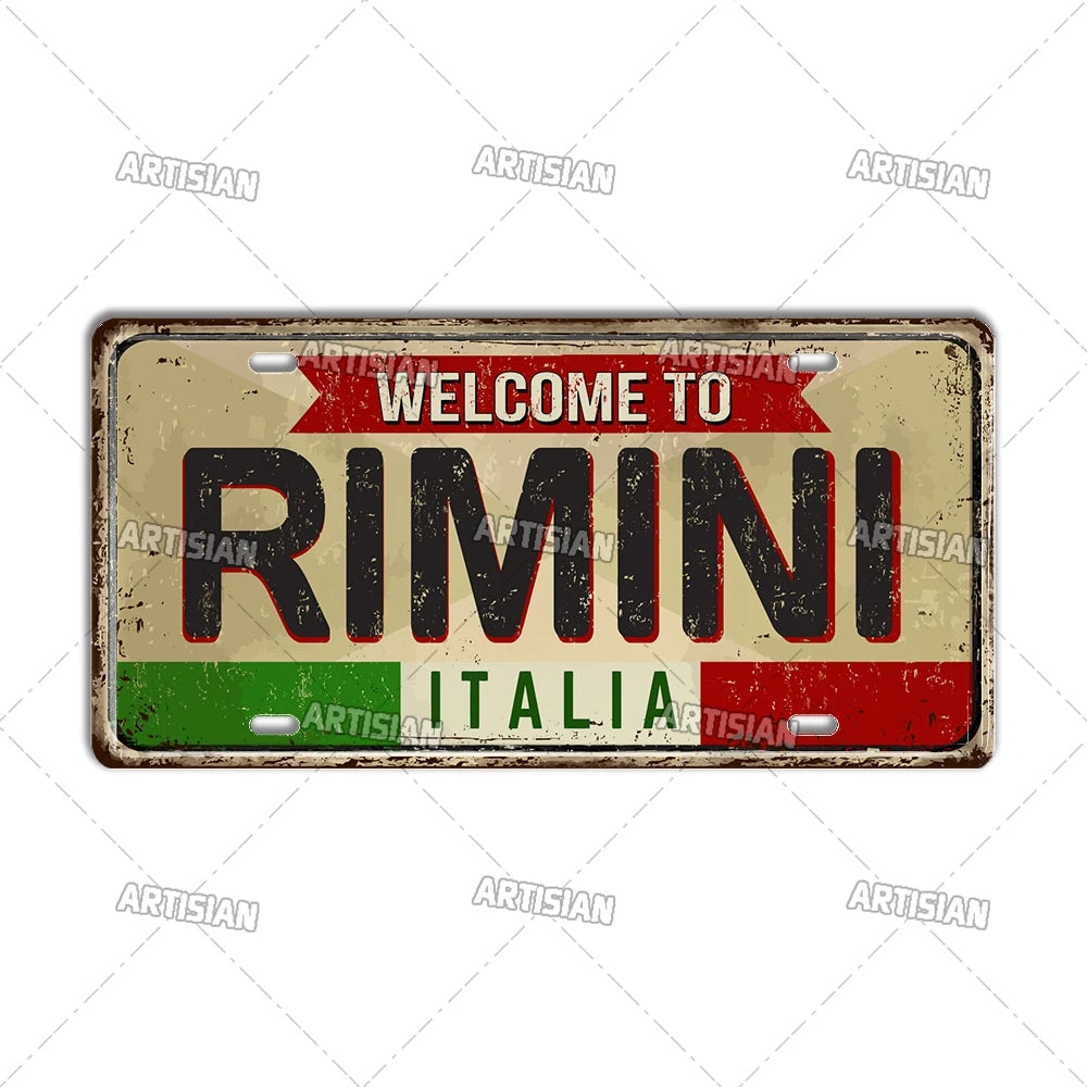 Italy Metal License Plates Signs Wall Art Decor Garage Bar Pub Home Decor 2