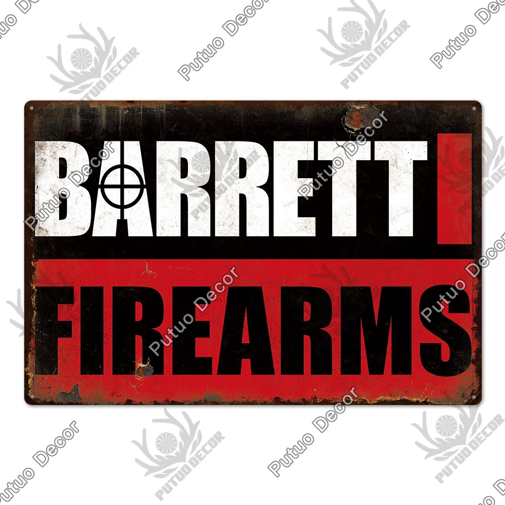 Vintage Metal Gun Signs Garage Bar Man Cave Wall Firearm Art Home Decor 2