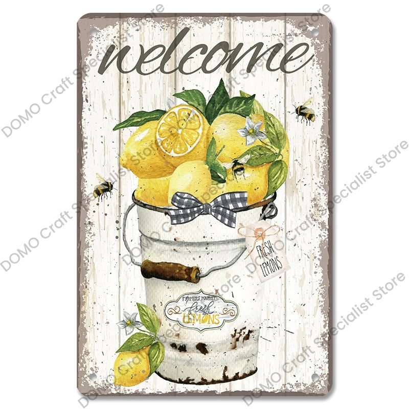 Vintage Metal Signs Flowers Birds Metal Wall Art Decor Home Garden Farm Beach 1