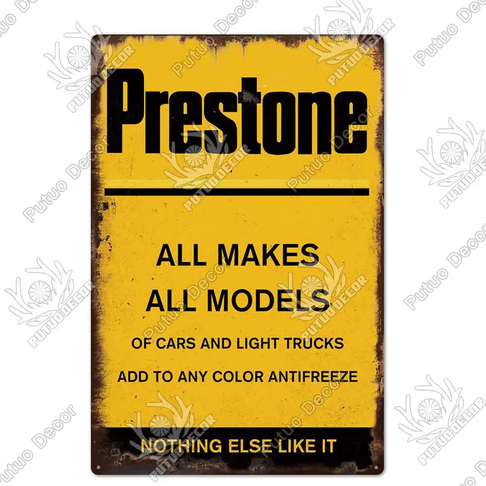 Vintage Tin Sign Car Tire Metal Sign Decorative Garage Bar Man Cave Wall Art 2