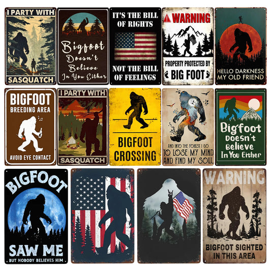 Bigfoot Metal Signs Vintage Retro Style Wall Art Home Bar Cabin Decor 8x12in 1