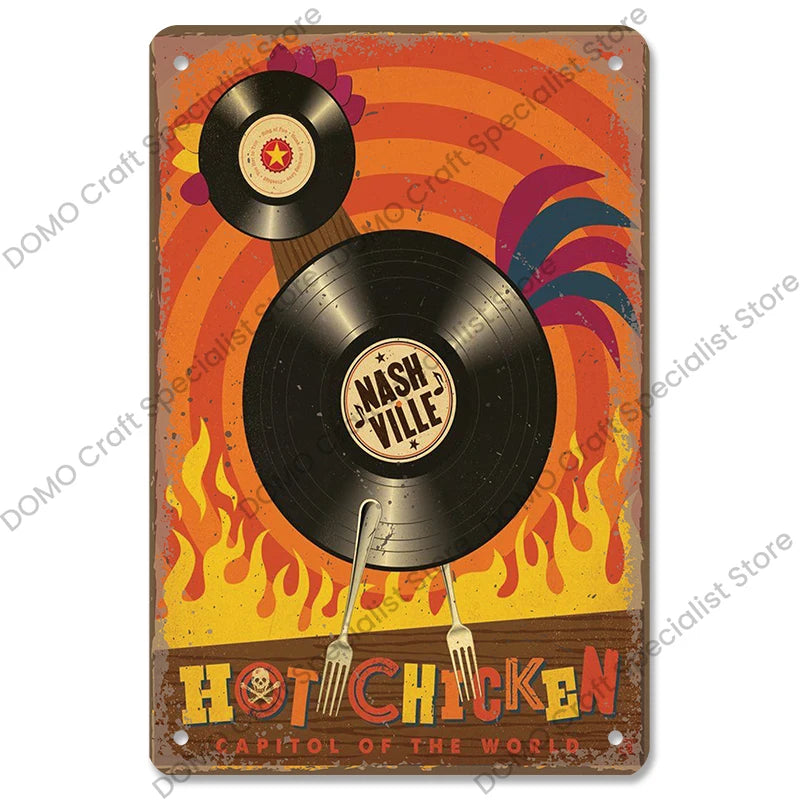 Retro Music Metal Signs Music Guitar Singer Vintage Metal Plate Wall Decor 3