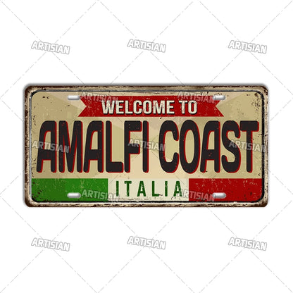 Italy Metal License Plates Signs Wall Art Decor Garage Bar Pub Home Decor 3